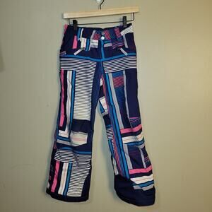 Spyder Big Girls Ski Snowboard Pants Viken Blue Purple Print Fun Winter Youth 10